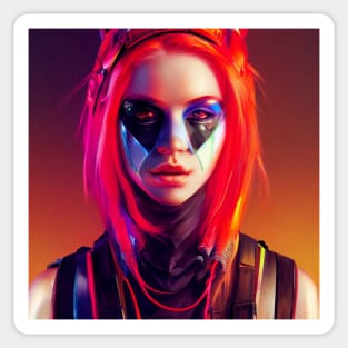 Colorful Cybergoth Woman Sticker